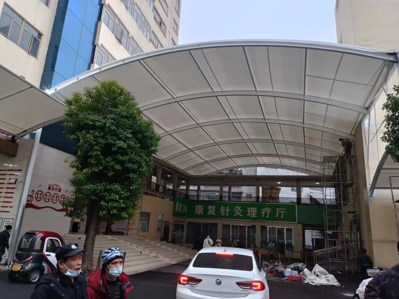 六合区推拉雨棚定制厂家,仓库通道、卸货区移动伸缩棚搭建-2
